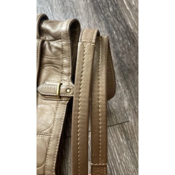 Vintage Coach Gallery Embossed Leather Women’s Tote F20742 Brass Copper Brown - Picture 11 of 14